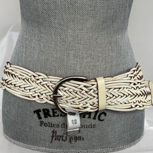 American Eagle Outfitters Cream Winter White Braided Woven Belt NWT Women’s M/L